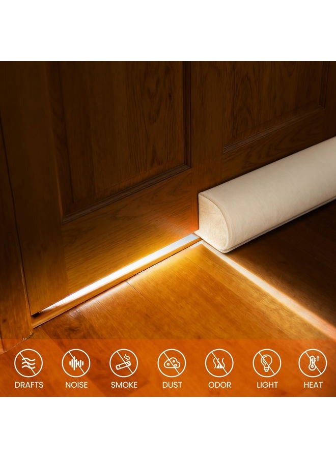 GDHOMM Door Draft Stopper Covers Gaps, Door Draft Guard for Bottom of Noise Blocker Energy Saving 30" to 36" Size Adjustable, White - Image 2