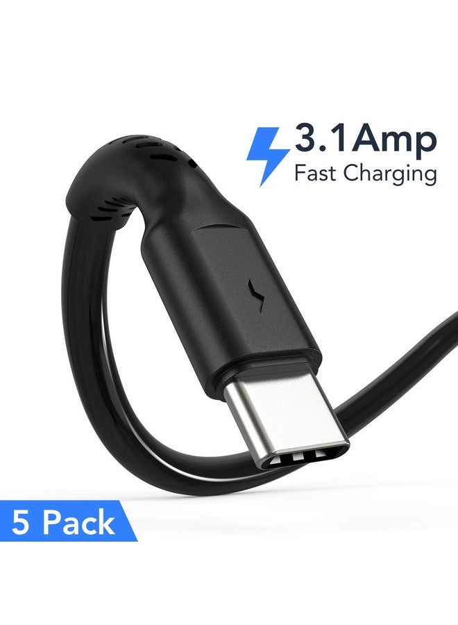 Umefly 6 Inch Short Fast Charging Cord 5 Pack Durable Usb A To Usb Type C 3A Cable For Charging Station Compatible With Samsung Galaxy Note 9 10 S10 S20 S30 Oneplus 7T 8T Lg V30 V40  - Image 2
