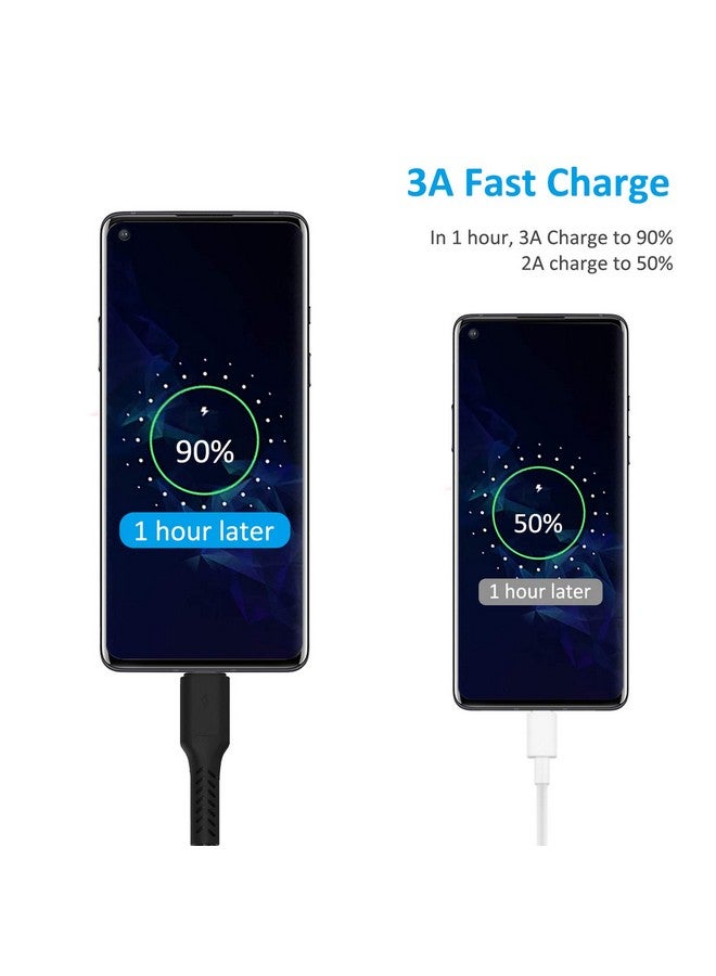 Umefly 6 Inch Short Fast Charging Cord 5 Pack Durable Usb A To Usb Type C 3A Cable For Charging Station Compatible With Samsung Galaxy Note 9 10 S10 S20 S30 Oneplus 7T 8T Lg V30 V40  - Image 3