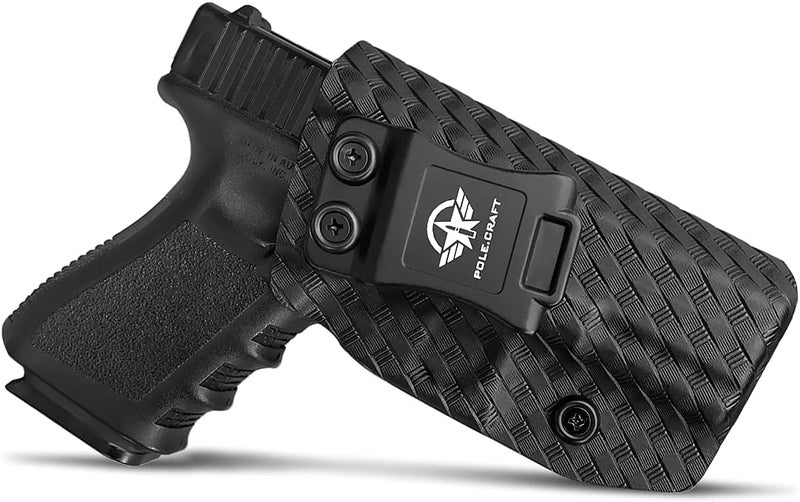 POLE.CRAFT IWB Kydex Holster Custom Fit: Glock 19 19X 25 44 45 (Gen 1 2 3 4 5) & Glock 23 32 (Gen 3 4) - Inside Waistband Carry - Adj. Cant Retention - Image 1