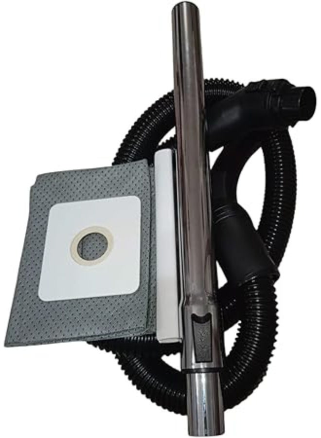 طقم مكنسة كهربائية مستورد يتكون من 3 قطع (أنبوب من الفولاذ المقاوم للصدأ، خرطوم مكنسة كهربائية، وكيس مكنسة كهربائية) متوافق مع مكنسة توشيبا الكهربائية 1600 VC-EA100 - Image 1