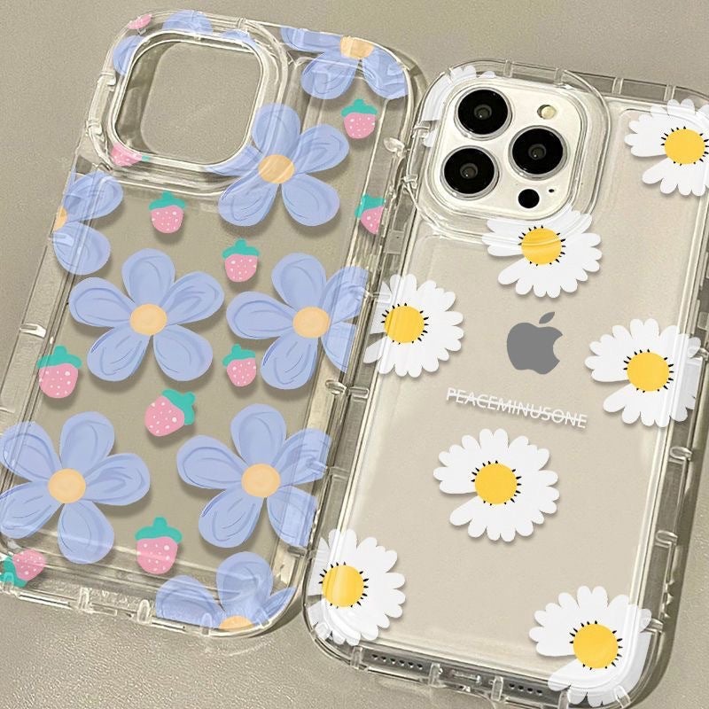 Flower Airbag Shell For Apple 15 Phone Case 13/12/14Promax All-Inclusive Cartoon Transparent 11 Tide Xrxs - Image 2