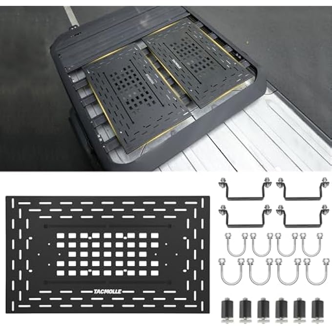 rayihni حامل سقف عالمي مع لوحة مدمجة بتصميم مولي، لوحة حامل سقف من الألمنيوم، متوافقة مع معظم أنظمة حوامل السقف - Image 2