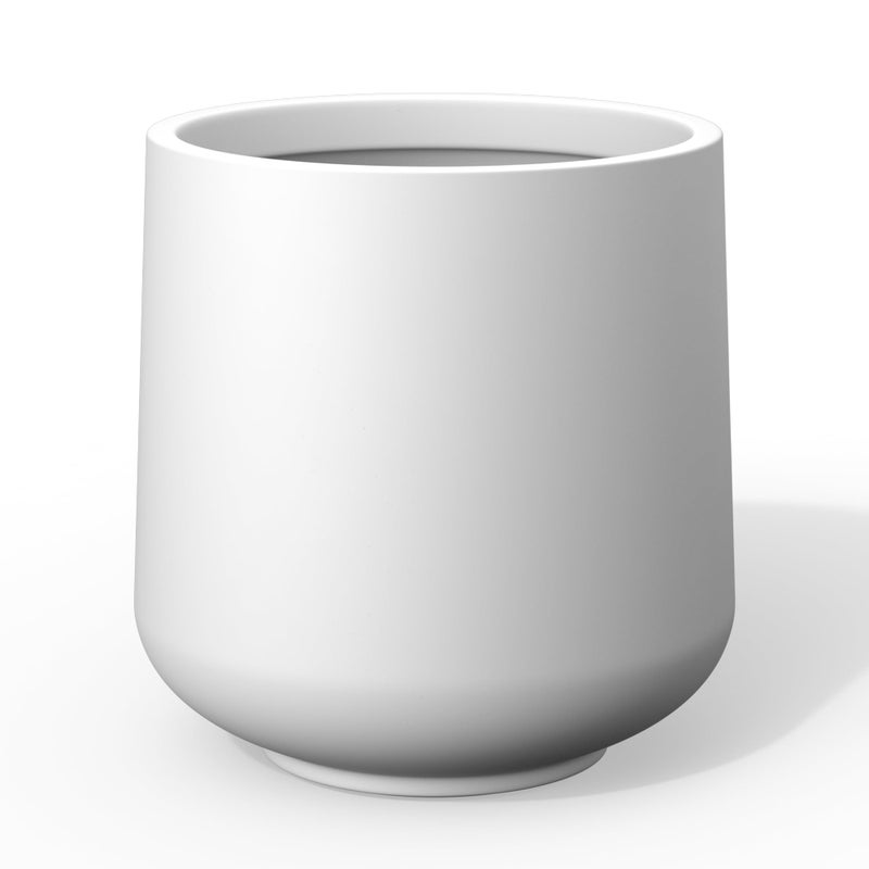 Kante Round Concrete Planter, 16.5-Inch Dia Barrel-Style Garden Pots with Drainage Hole for Home, Patio and Garden, Flower and Tree Planter (13.8" Opening), White - Image 1