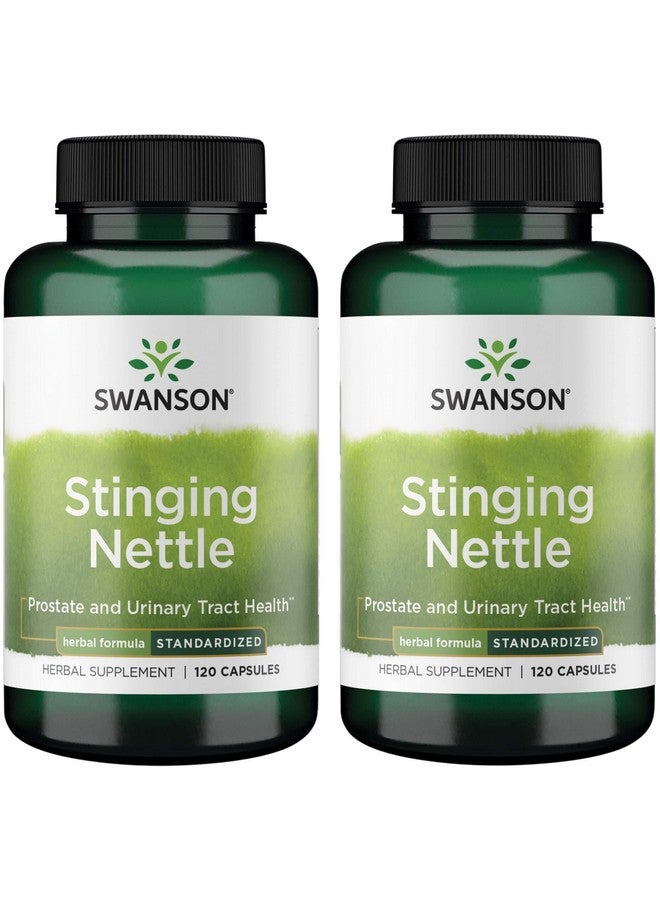 Swanson Stinging Nettles - Herbal Supplement Prostate Health & Urinary Tract Support - Natural Formula Supporting Respiratory Health & Fluid Balance - (120 Capsules) (2 Pack)