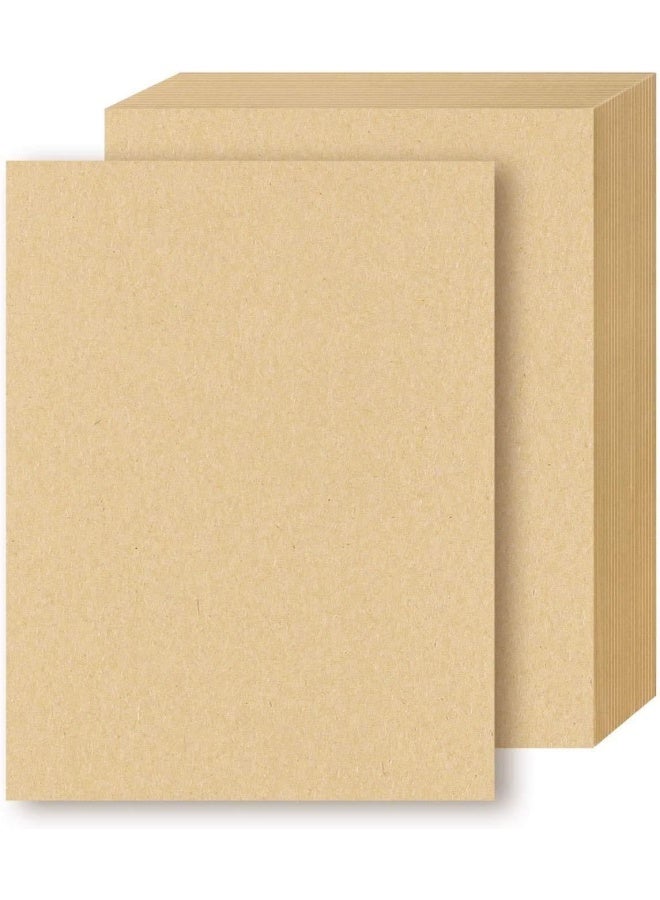 Premify 100 Sheets A4 Thick Brown Kraft Paper Card 180Gsm, Biodegradable Recycled Material, Art And Craft Papers, Retro Vintage Letter Writing Stationery, Office Or Student Use, Book Covers Gift Wrapping - Image 1