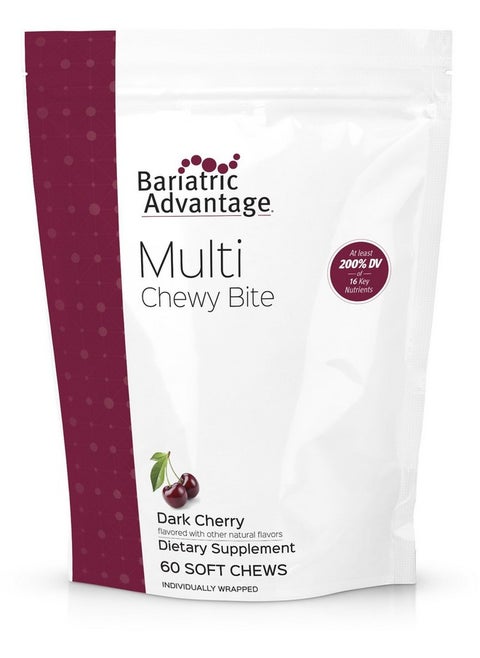 Multi Chewy Bite Soft Chew Multivitamin For Bariatric Surgery Patients Including Gastric Bypass And Bariatric Sleeve Dark Cherry Flavor 60 Count