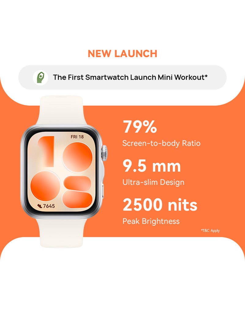 HUAWEI WATCH FIT 5 Smart Watch, Mini Workout, Sleep & Health Monitor for Men&Women, Heart Rate Tracker, SpO₂, GPS, iOS & Android Compatible, Up to 10-Day Battery Life, white - Image 1