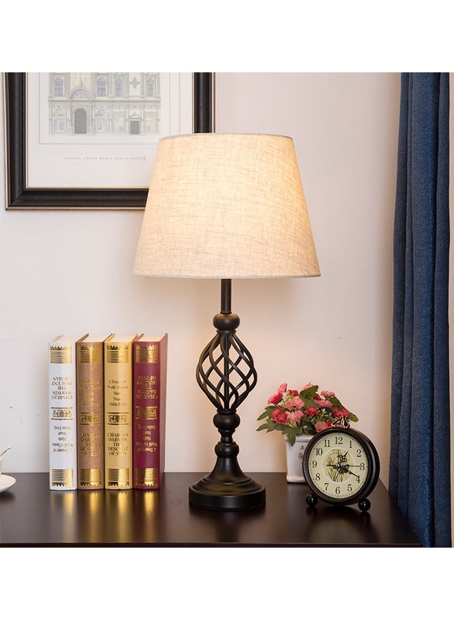 Modern Decorative Table Lamp with Fabric Shade and Metal Base – Warm Ambient Lighting for Bedroom & Living Room - Image 2