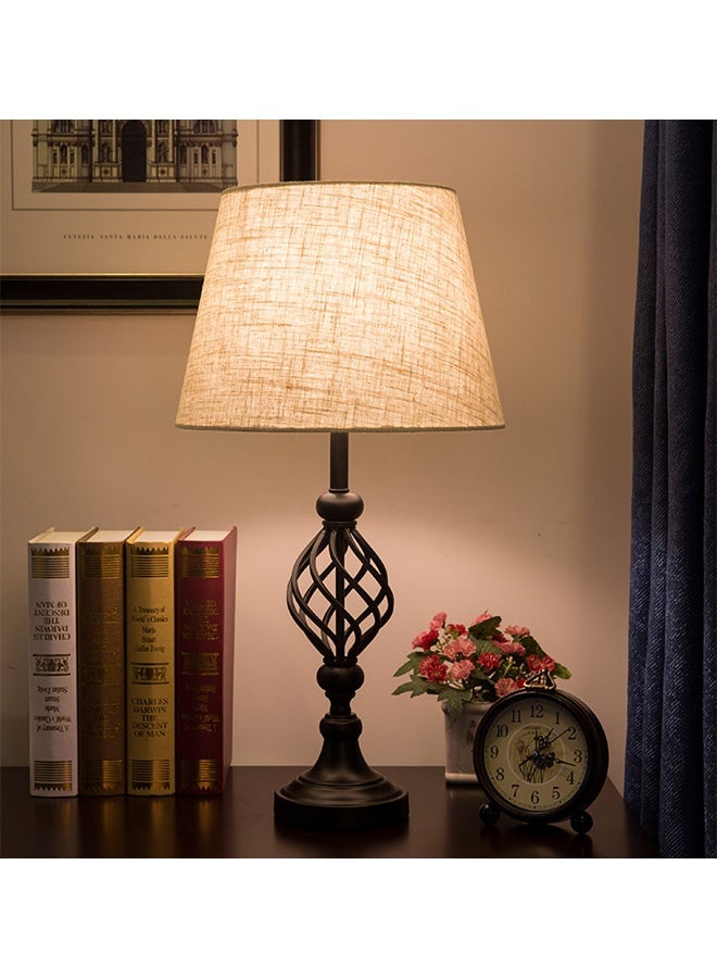 Modern Decorative Table Lamp with Fabric Shade and Metal Base – Warm Ambient Lighting for Bedroom & Living Room - Image 1