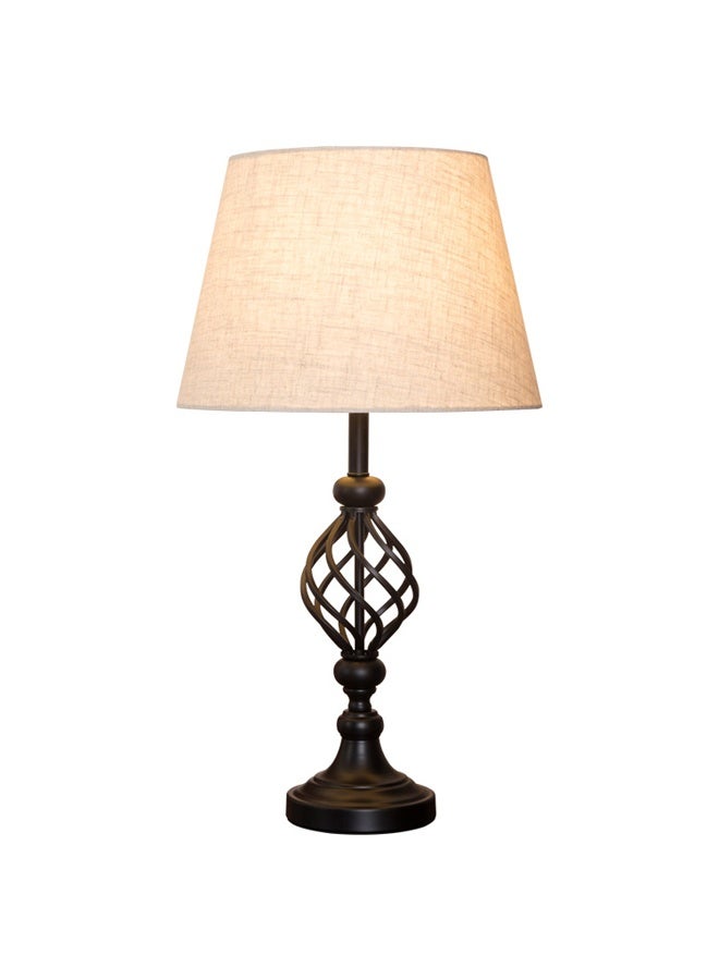 Modern Decorative Table Lamp with Fabric Shade and Metal Base – Warm Ambient Lighting for Bedroom & Living Room - Image 3