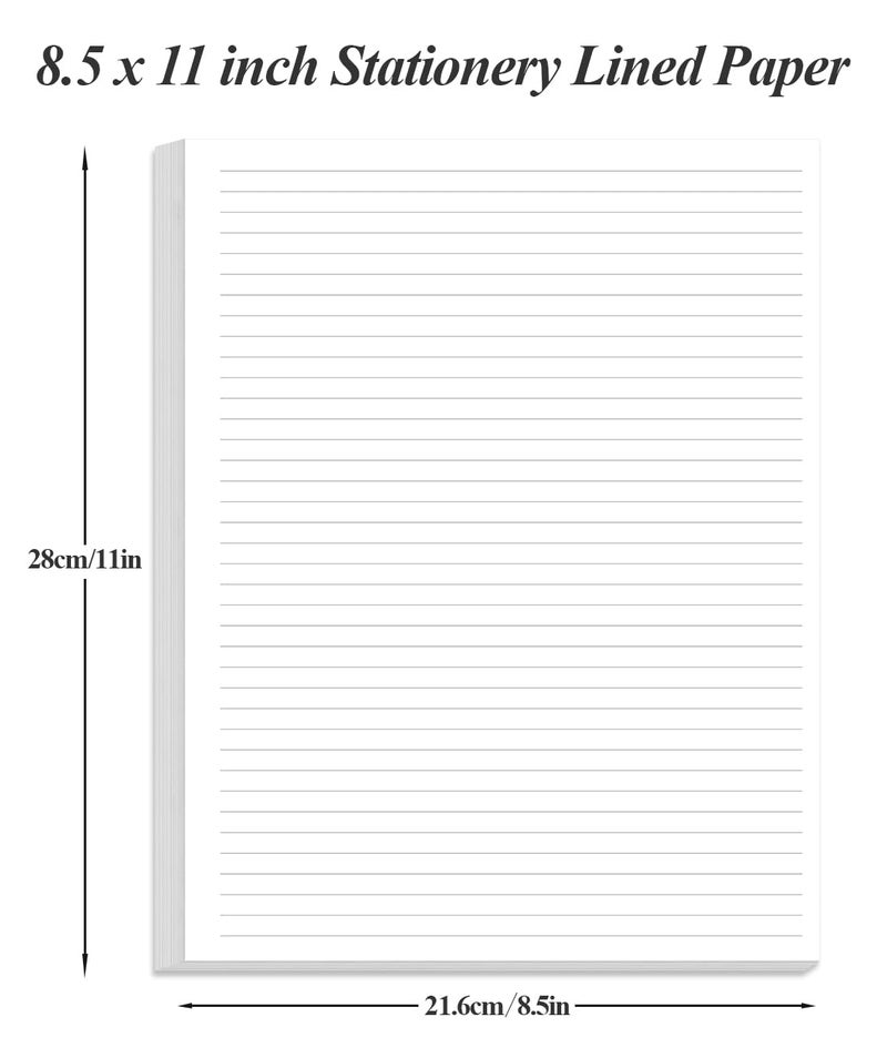 Yaridar Unpunched Line Paper - 100 Sheets/200 Pages Loose Leaf Paper Line Refills, Letter Size, 100gsm, White, 8.5" x 11" - Image 4