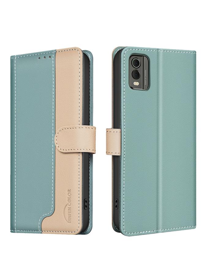 اس-توب جراب هاتف Nokia C32 مصنوع من الجلد المقاوم للسرقة بتقنية RFID ومطابق للألوان - Image 1