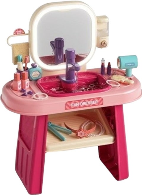 Cosmetic And Makeup Table Play Set With Mirror Pretend Play Toy Set Kit