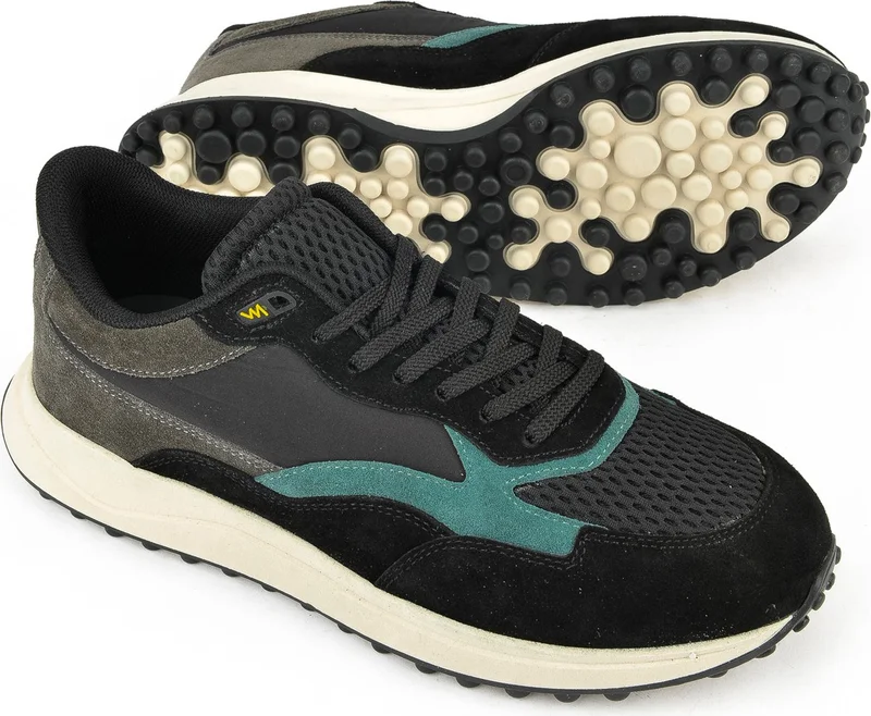 Ziya , Men's Genuine Leather Sneaker 14150Z00111 Black