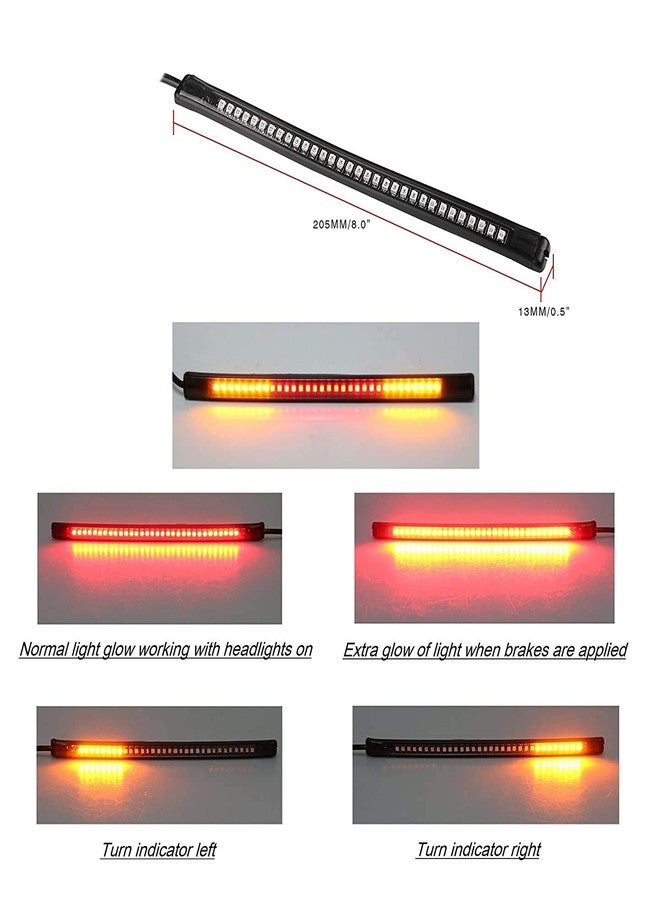 A2D 8 Inch LED SMD Flexible Led Strip Tail Light Bike Brake Light with Turn Indicator Signals Red For Bajaj Discover 150S - Image 3