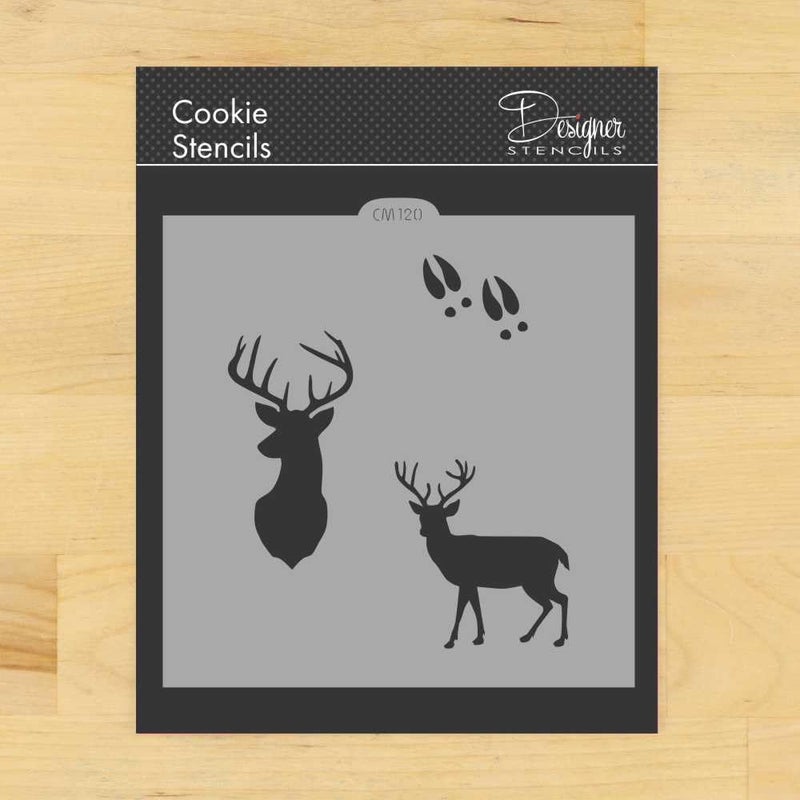 Designer Stencils Deer Buck Cookie and Craft Stencil  Forest Animal Cookie and DIY Craft  Reusable Stencil for Painting Decoration  CM120 by Designer Stencils