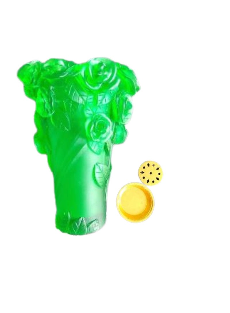 20cm Crystal Flower Vases Decorative for Home and Office Decoration Incense Bakhoor Burner Holder ( Green )  - Image 3