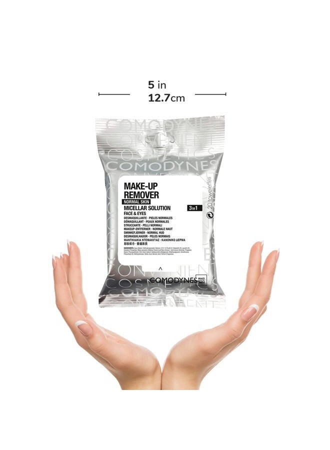 COMODYNES COMODYNES Makeup Remover Wipes Normal Skin 20 Units - Micellar Water - Helps Leave The Skin Of The Face Clean - Image 4