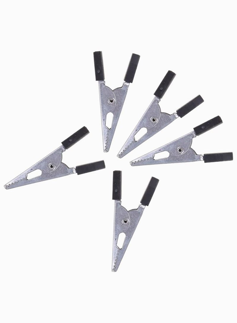 Y&D Alligator Clip, SYOSI Iron Clip Test with Sheath, Wire Ground Power Conductive 52MM Thick Iron, Cage Parrots Birds Prevent Escape Metal Safety Door Lock Accessories, Large 5Pcs  - Image 4