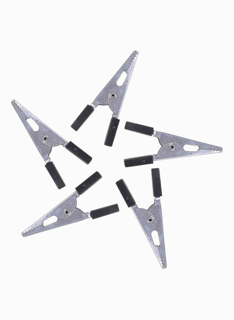 Y&D Alligator Clip, SYOSI Iron Clip Test with Sheath, Wire Ground Power Conductive 52MM Thick Iron, Cage Parrots Birds Prevent Escape Metal Safety Door Lock Accessories, Large 5Pcs  - Image 1