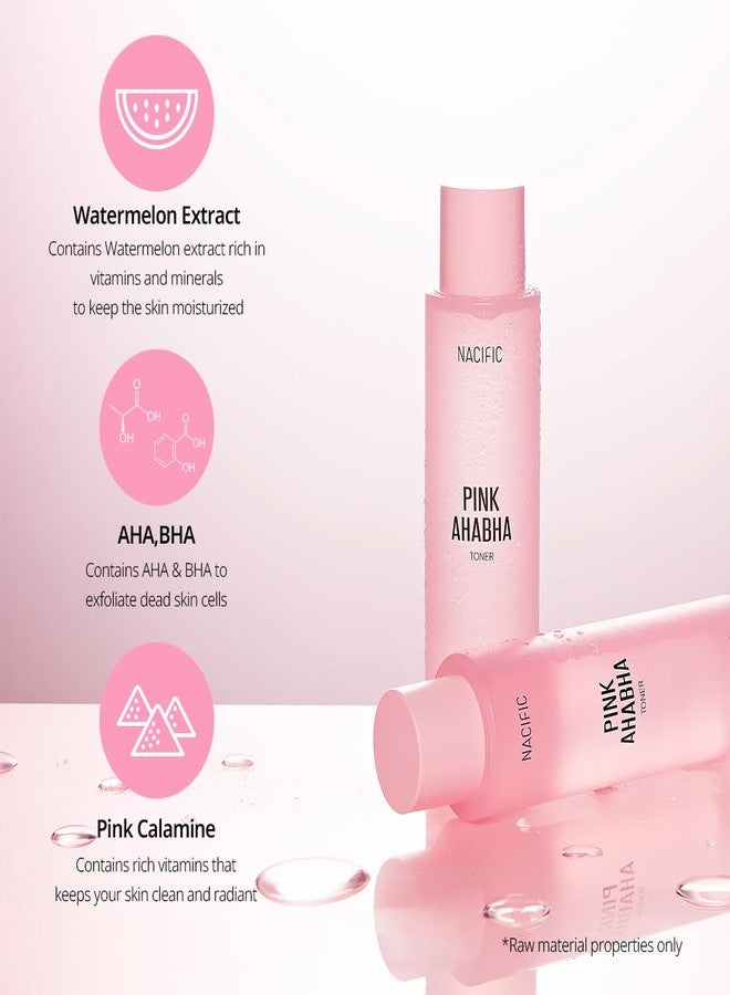 NACIFIC Pink AhaBha Triple Set (Toner 150ml, Serum 50ml, Cream 50ml) AHA, BHA, Watermelon extract Glow Moristurizing Hyaluronic Acid - Image 2