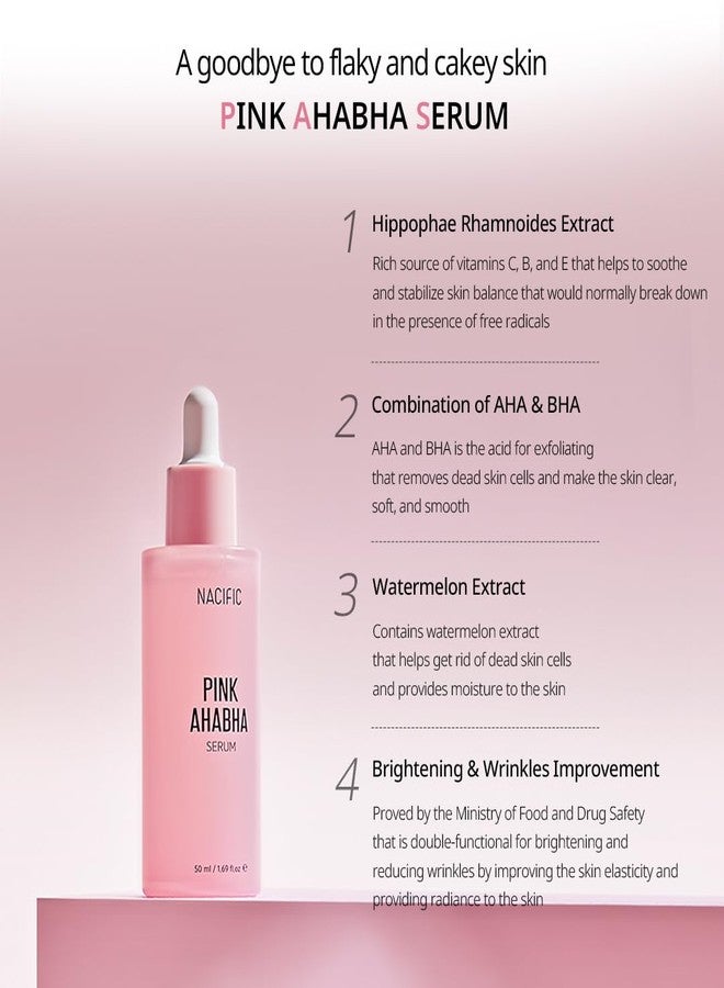 NACIFIC Pink AhaBha Triple Set (Toner 150ml, Serum 50ml, Cream 50ml) AHA, BHA, Watermelon extract Glow Moristurizing Hyaluronic Acid - Image 4