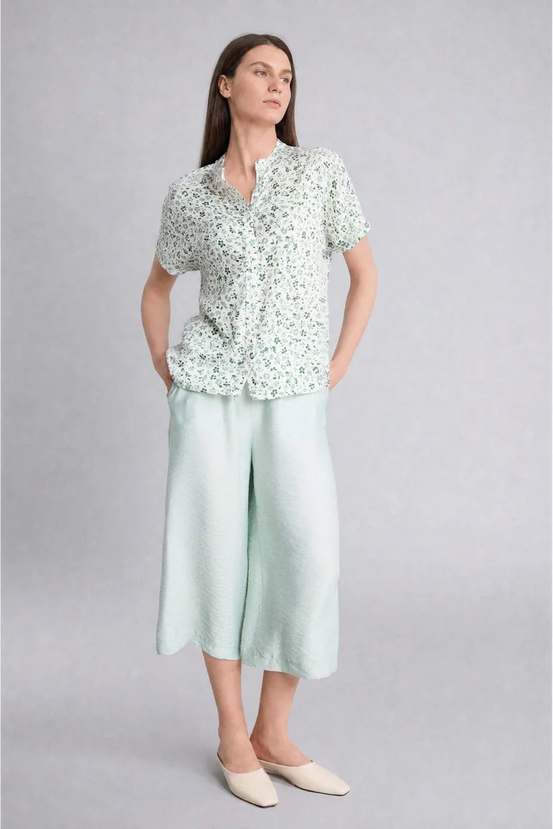 Defacto Straight Fit Wide Leg Capri Trousers