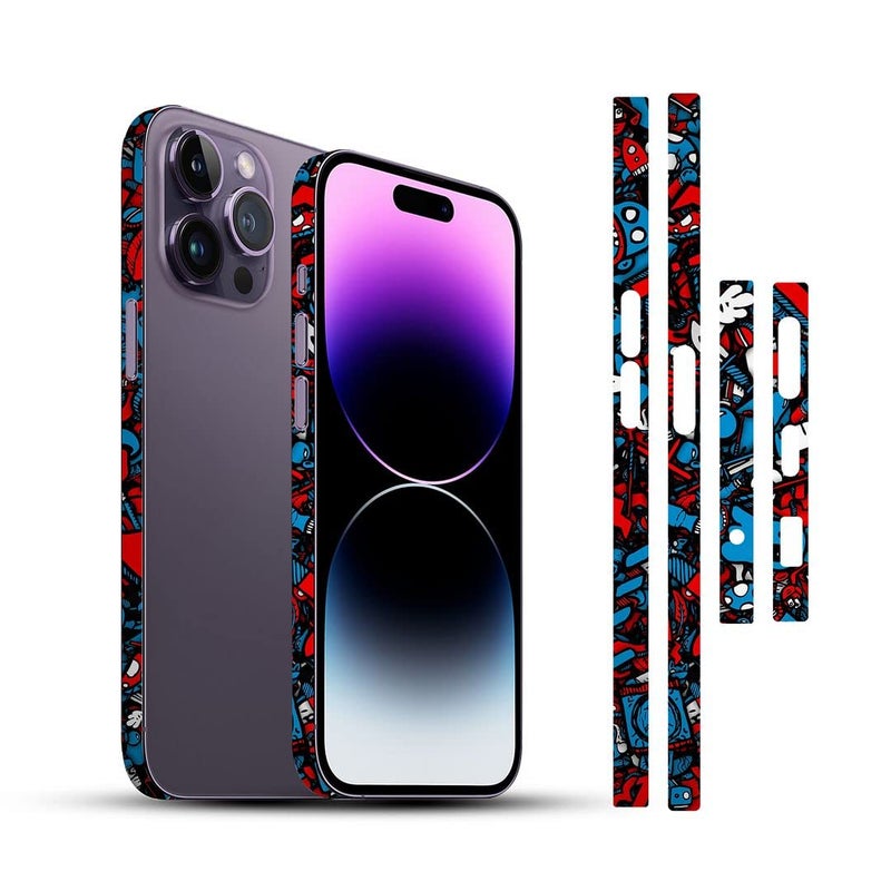 FCS Side Panel Vinyl Sticker Edge Side Skin for iPhone 14 Pro | Crome Film Wrap Stickers | All Sidee Stickker Vinyl Protector Sticker (AA-10) - Image 1