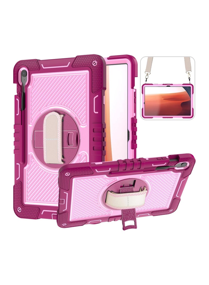 Case Compatible Samsung Galaxy Tab S10 FE+/S10 FE Plus 13.1-inch 2025,3-in-1 Hybrid Shockproof Silicone Protective Tablet Case with Stand and Shoulder Strap