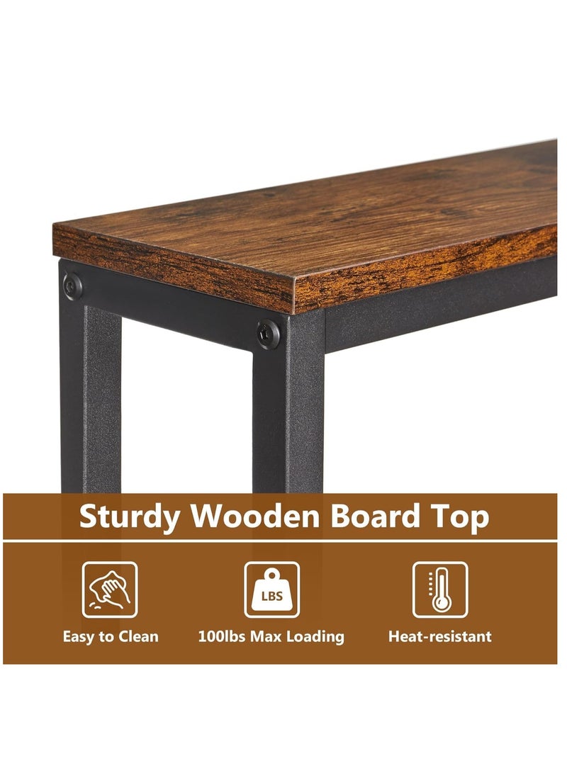 JOGAMS Side Table End Table Living Room C Shaped Table for Sofa Couch and Large Desktop C Table for Bedroom with Sturdy Metal Legs - Image 5