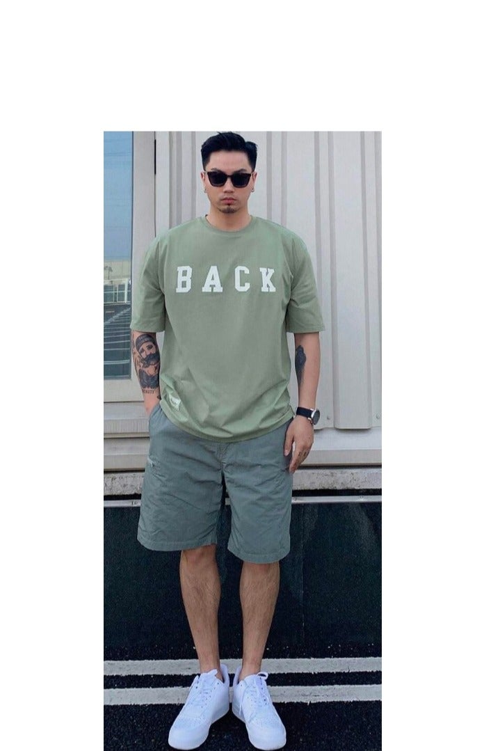 شي إن تي شيرت رجالي صيفي فضفاض بياقة دائرية ونمط ريترو مع طباعة حروف، تي شيرتات جرافيكية - Image 1