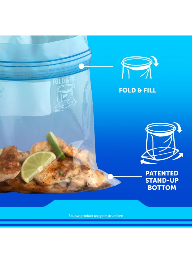 Ziploc Ziploc Quart Food Storage Freezer Bags, New Stay Open Design with Stand-Up Bottom, Easy to Fill, 19 Count  - Image 3