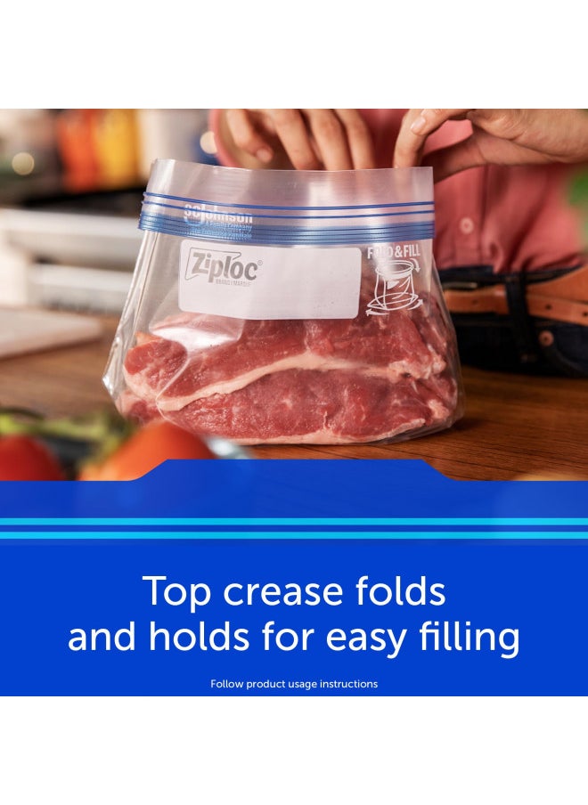 Ziploc Ziploc Quart Food Storage Freezer Bags, New Stay Open Design with Stand-Up Bottom, Easy to Fill, 19 Count  - Image 5