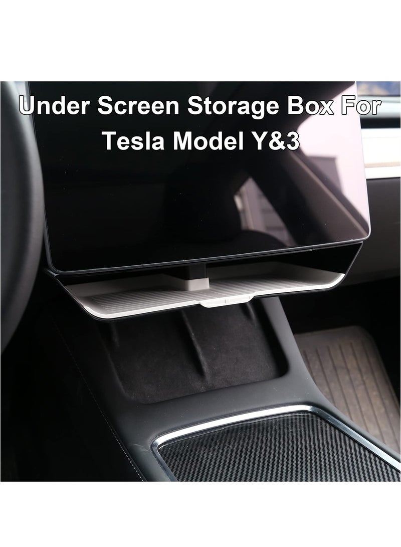 SYOSI Center Console Organizer Tray, Under Screen Storage Box for Tesla Model Y Model 3 2023 2022 2021 Under Screen Organizer Tray, Center Console Storage Box ABS Material Custom Upgrade - Image 2