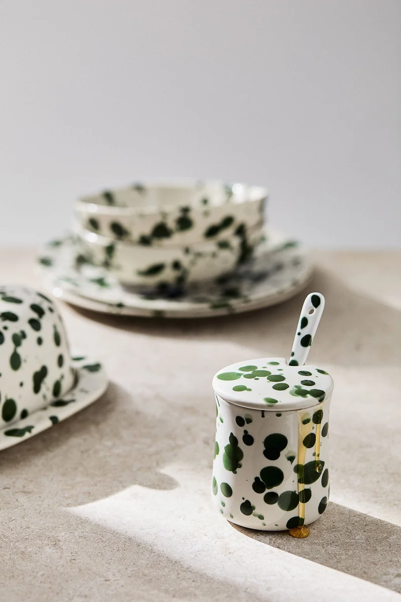 H&M Patterned stoneware jar
