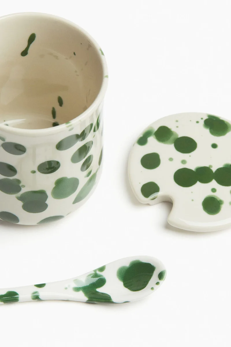 H&M Patterned stoneware jar