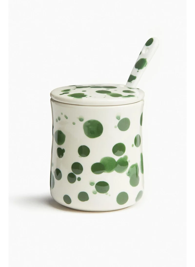 H&M Patterned stoneware jar