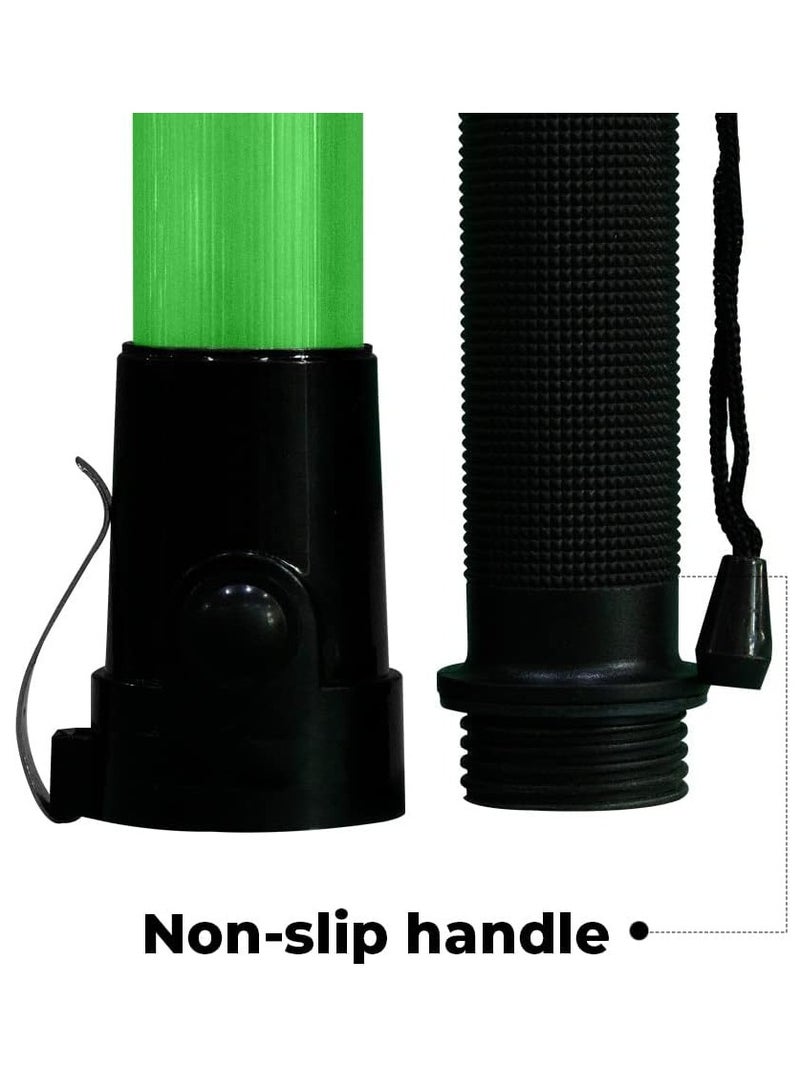 Workland عصا السلامة المرورية المقاومة للماء مع ضوء LED - أخضر | عصا سلامة تعمل بالبطارية مع وضع وميض | ضوء تحذير السلامة على الطريق للسيطرة على حركة المرور، مناطق الانتظار (1 قطعة أخضر) - Image 4