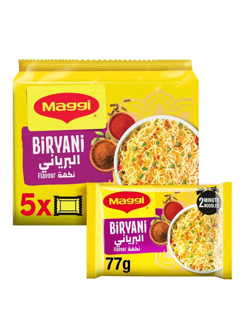 Maggi 2 Minutes Noodles Biryani Flavour 5 x 77g - Image 1