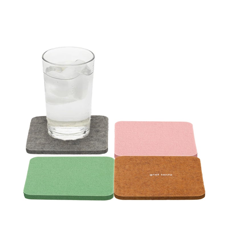 Graf Lantz - Bierfilzl Felt Coasters - Square - 100 ٪ Merino Wool - الرطوبة الفتان - مقاومة للحرارة - مستدامة - ديكور المنزل - هدية Housewarming - 4 Coaster Set - 4 "" × 4 "" × 5 مم - شيك - Image 1