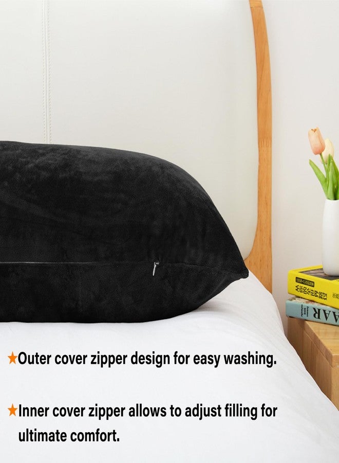 1 MIDDLE ONE Body Pillow, Memory Foam Body Pillows for Adults Sleeping, Long Pillow for Bed, Big Large Firm Full Body Pillow for Side Sleeper, 20x60 Inch (Black) - Image 4