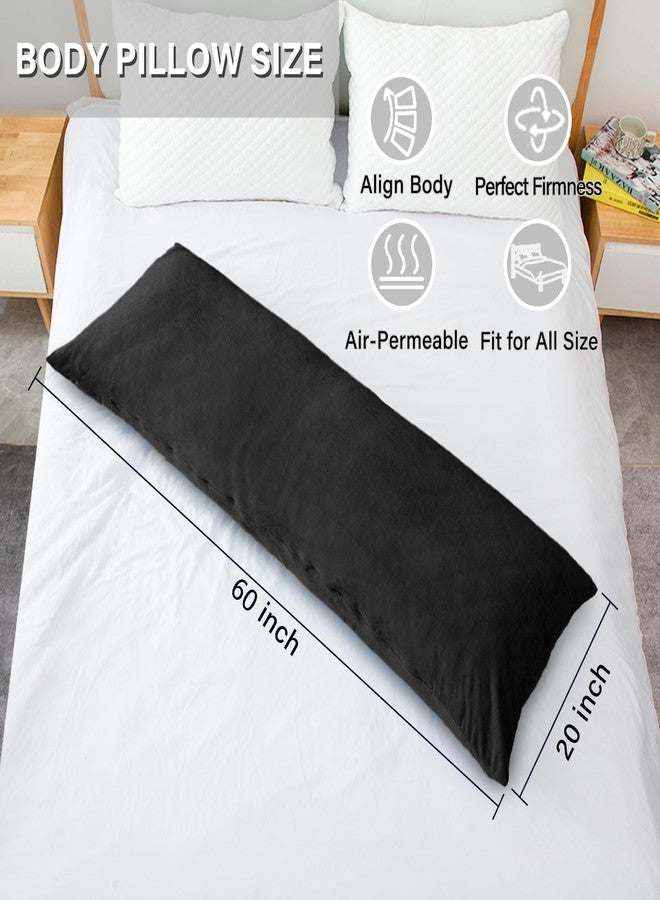 1 MIDDLE ONE Body Pillow, Memory Foam Body Pillows for Adults Sleeping, Long Pillow for Bed, Big Large Firm Full Body Pillow for Side Sleeper, 20x60 Inch (Black) - Image 3