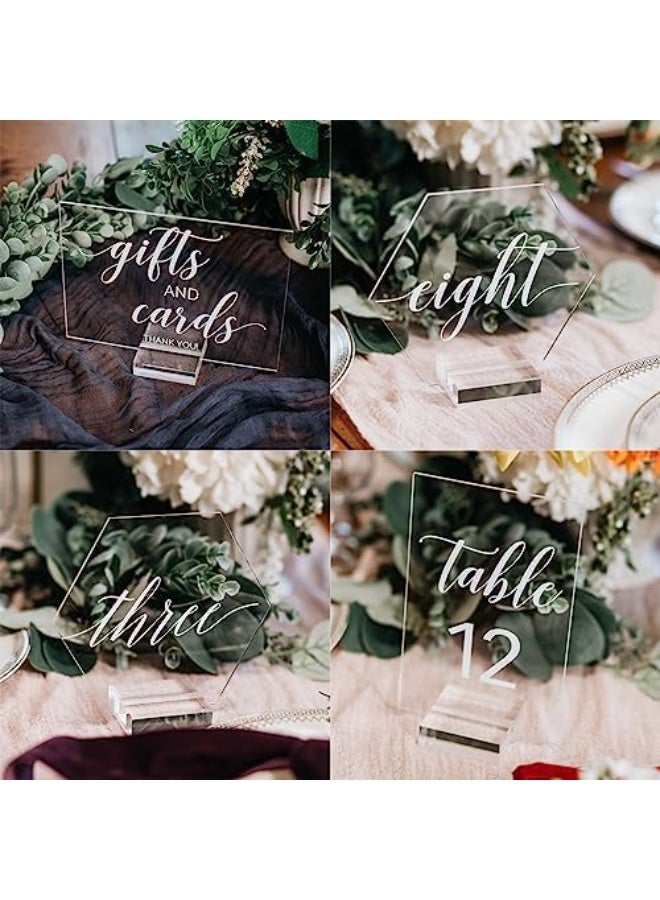 KOWVOWZ 10 PCS Acrylic Stands Clear Place Card Holders with Card Slot, Table Numbers Display Stands, Acrylic Card Display Stand for Wedding Table Numbers Photos Office Menu Meeting - Image 3