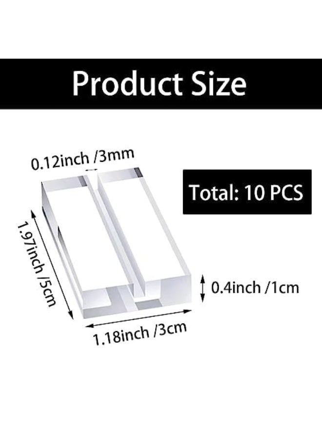 KOWVOWZ 10 PCS Acrylic Stands Clear Place Card Holders with Card Slot, Table Numbers Display Stands, Acrylic Card Display Stand for Wedding Table Numbers Photos Office Menu Meeting - Image 2