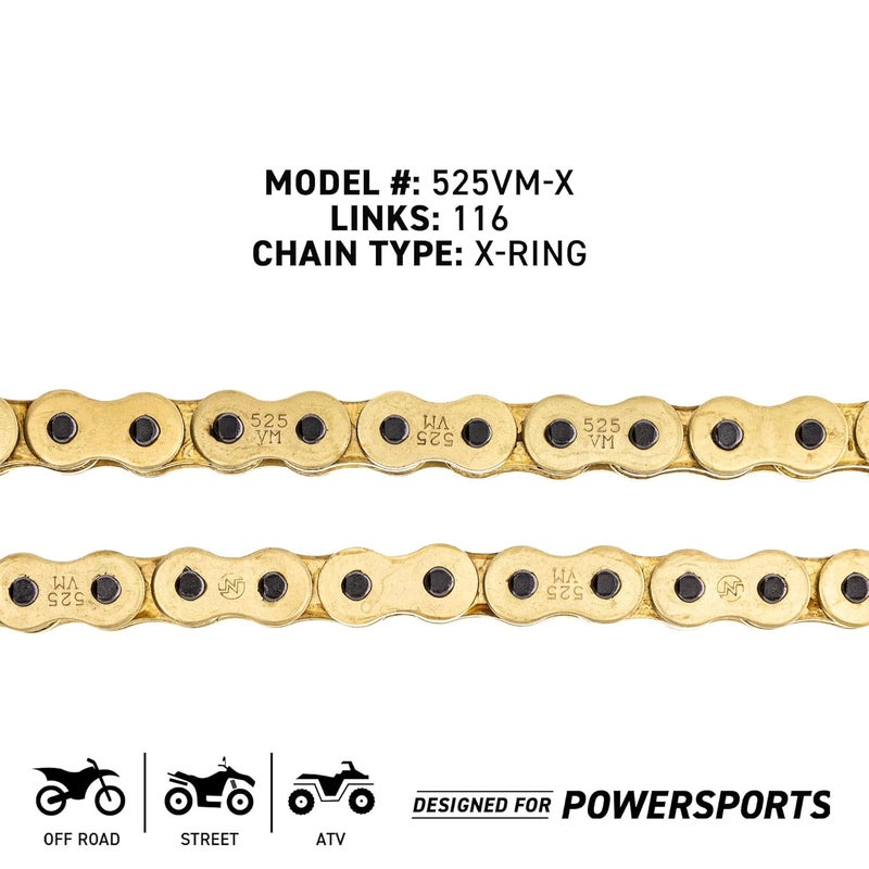 NICHE Gold 525 X-Ring Chain 116 Links with Connecting Master Link - Image 4