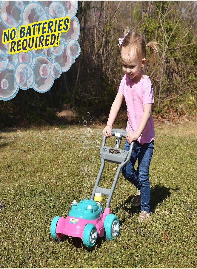 Sunny Days Entertainment - Sunny Days Entertainment Bubble-N-Go Toy Lawn Mower with Refill Solution | Pink Bubble Blowing Toy - Maxx Bubbles - Image 1