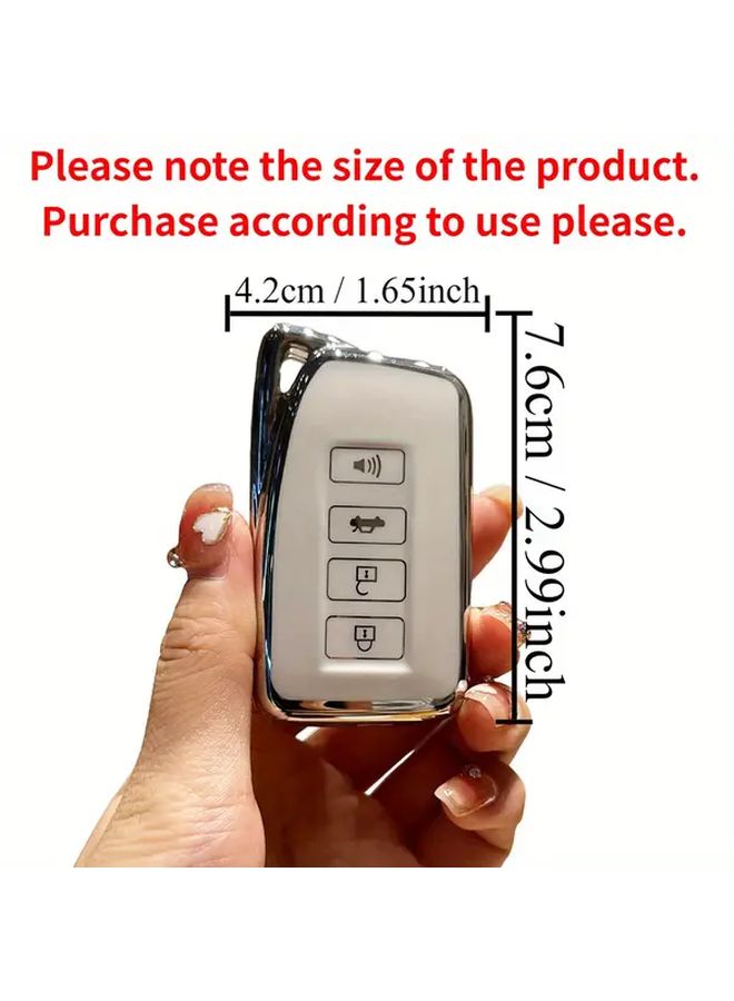 White TPU Key Fob Cover Case Compatible With Lexus Models NX GS RX IS ES GX LX RC LS - Image 2