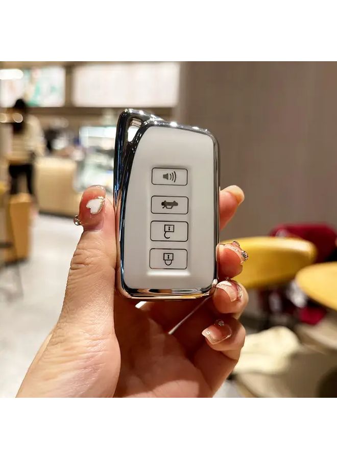 White TPU Key Fob Cover Case Compatible With Lexus Models NX GS RX IS ES GX LX RC LS - Image 4