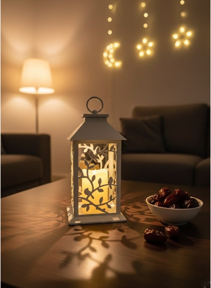 فانوس LED كبير الحجم بارتفاع 32 سم مناسب لاجواء رمضان يعمل ببطاريات AAA